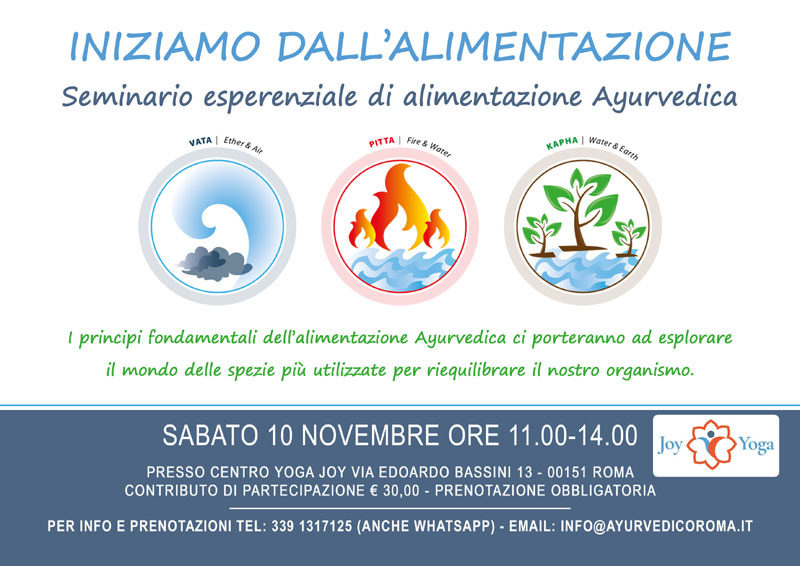 Seminario – Iniziamo dall’alimentazione – Sabato 10 Novembre 2018